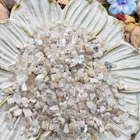 seven ounces of lodolite chips on floral dish