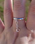 Sterling Silver Crescent Moon & Star Charm Handmade Ring
