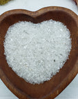 Eight ounces of quartz crystal chips in bowl
