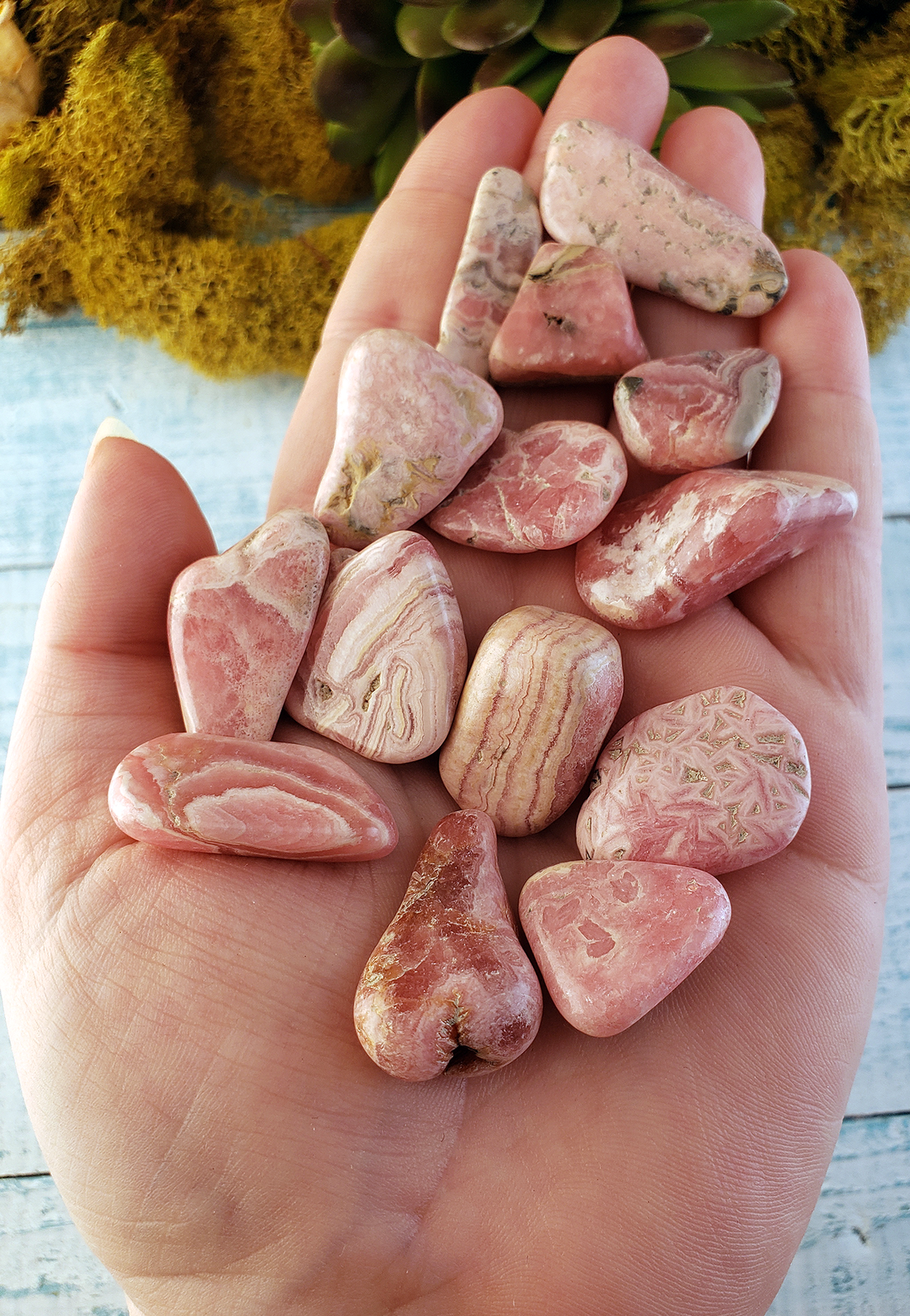 Rhodocrosite Natural Tumbled Gemstone - Stone of All Forms of Love - A-Grade Freeform: 0.6" - 1.2"