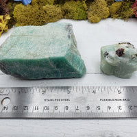 Comparing measurement between two rough amazonite stones