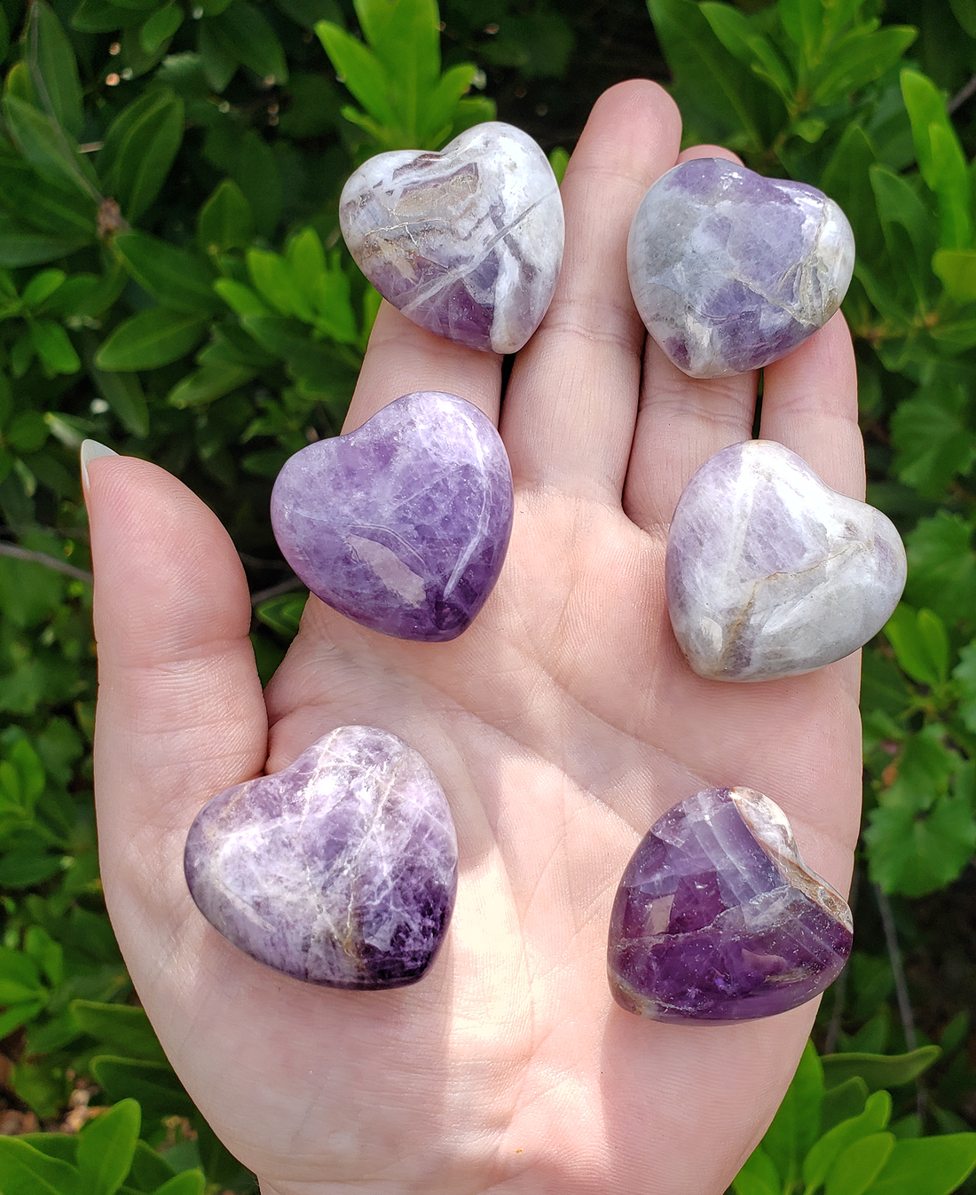 Amethyst Natural Gemstone Puffy Heart Carving - 30mm