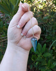 Aqua or Indigo Aura Quartz Gemstone Pendulum 2