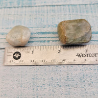 Aquamarine Beryl Tumbled Gemstone Measurement