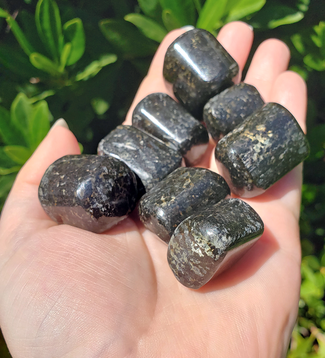 Black Galaxy Jasper Polished Tumbled Gemstone - Stone of Chakra Balance