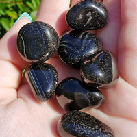 Black Onyx Natural Tumbled Gemstone - Stone of Focus and Calm - 0.4" - 0.8"