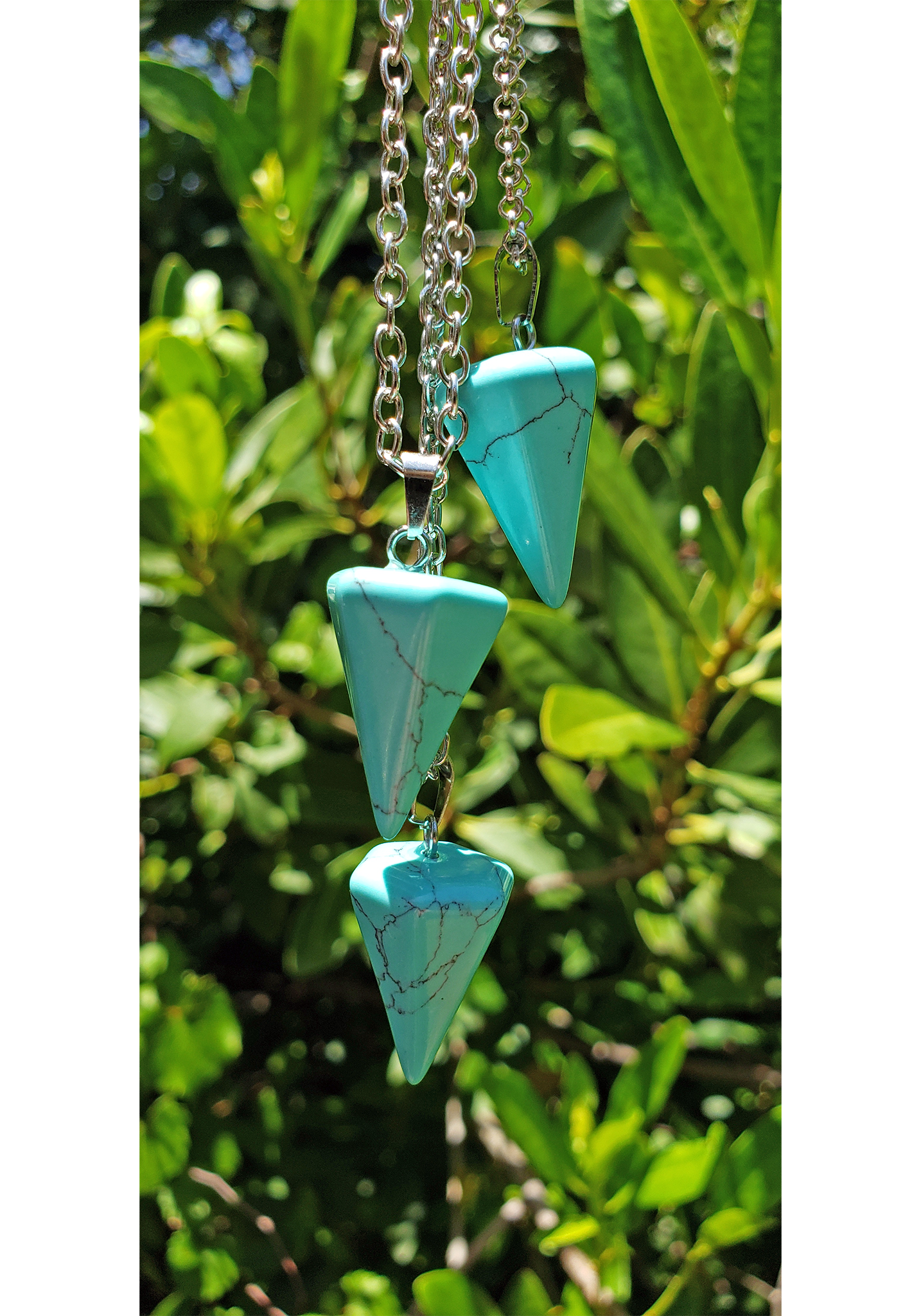 Blue Howlite Gemstone Pendulum Pendant