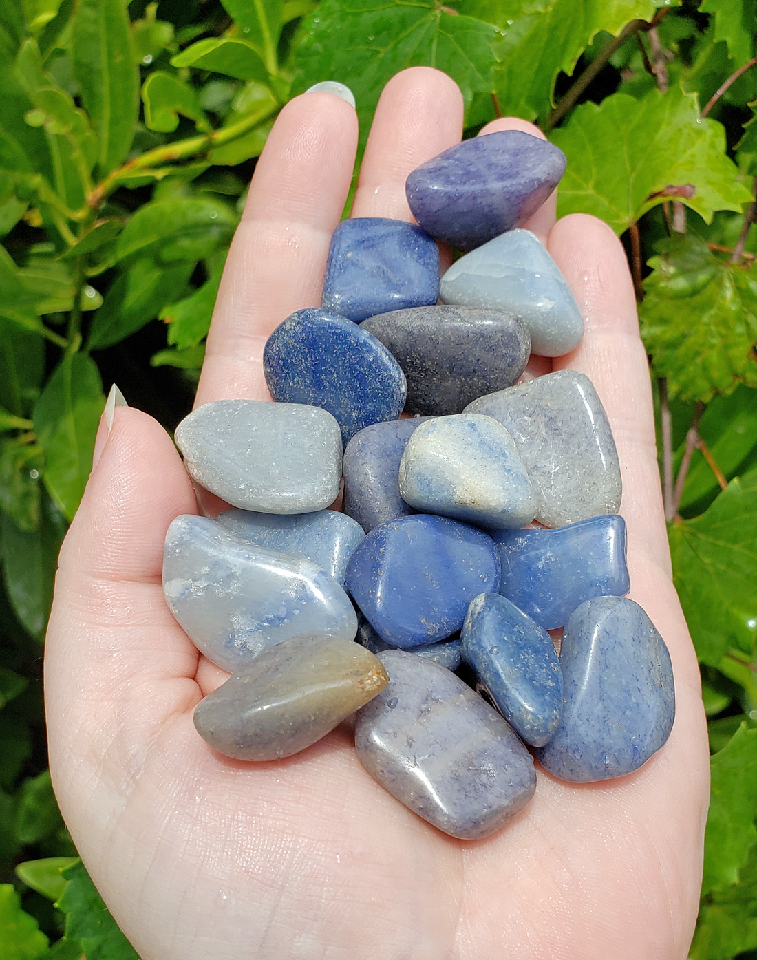 Blue Quartz Tumbled Gemstone - Small One Stone or Bulk Wholesale Lots