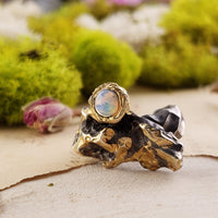 Sterling Silver & Opal Gemstone Ring - Blazing Star | Crystal Gemstone Shop.