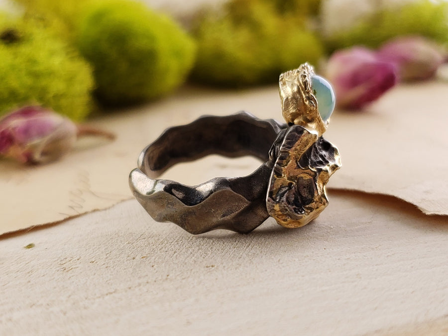 Sterling Silver & Opal Gemstone Ring - Blazing Star | Crystal Gemstone Shop.