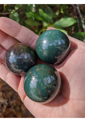 Bloodstone Gemstone Orb Sphere - Multiple Sizes!