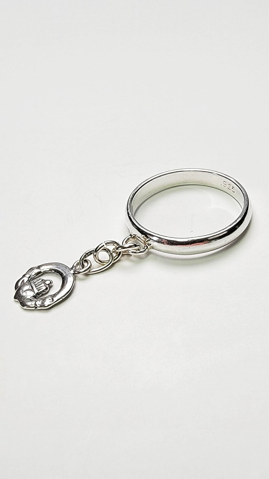 Sterling Silver Claddagh Charm Handmade Ring