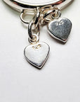 Sterling Silver Double Heart Charm Handmade Ring