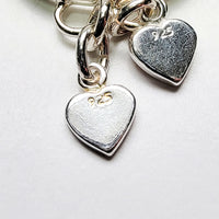 Sterling Silver Double Heart Charm Handmade Ring