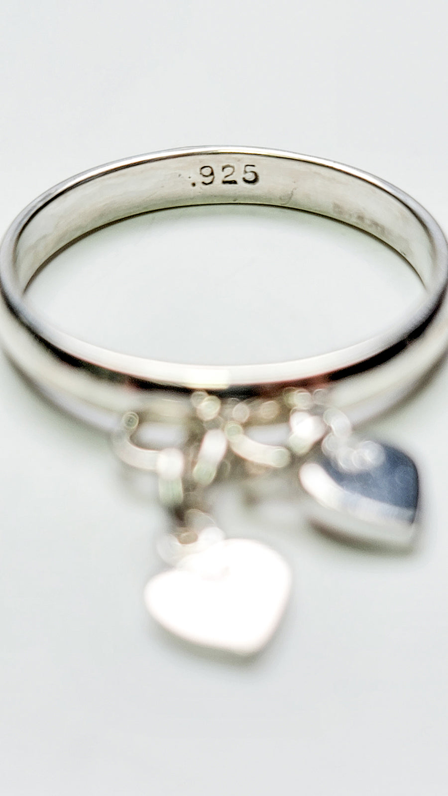 Sterling Silver Double Heart Charm Handmade Ring