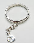 Sterling Silver Crescent Moon & Star Charm Handmade Ring