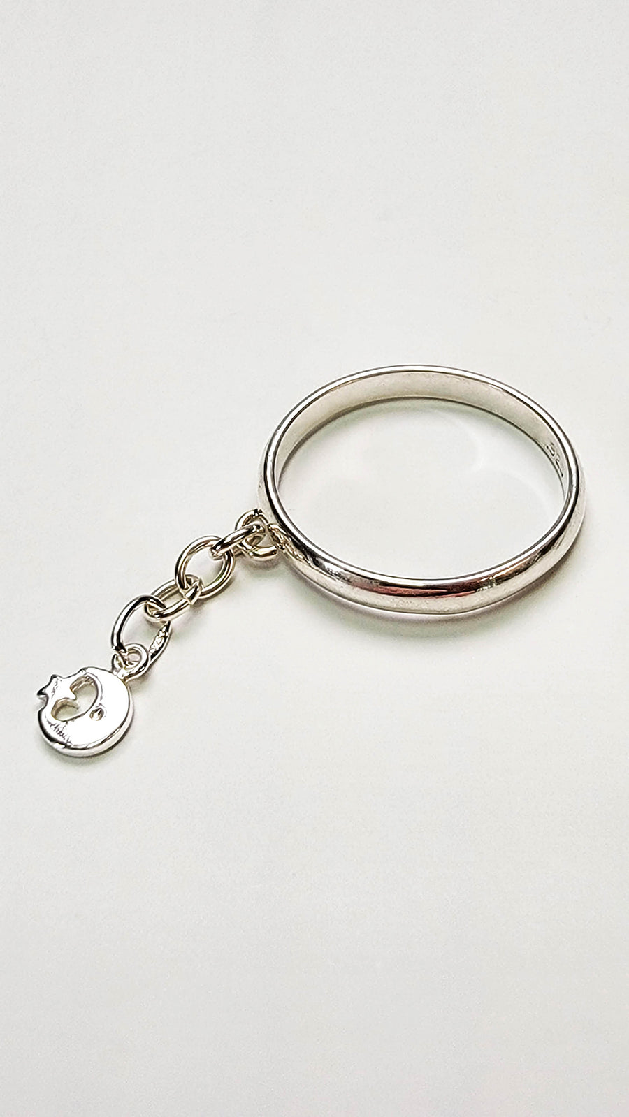 Sterling Silver Crescent Moon & Star Charm Handmade Ring