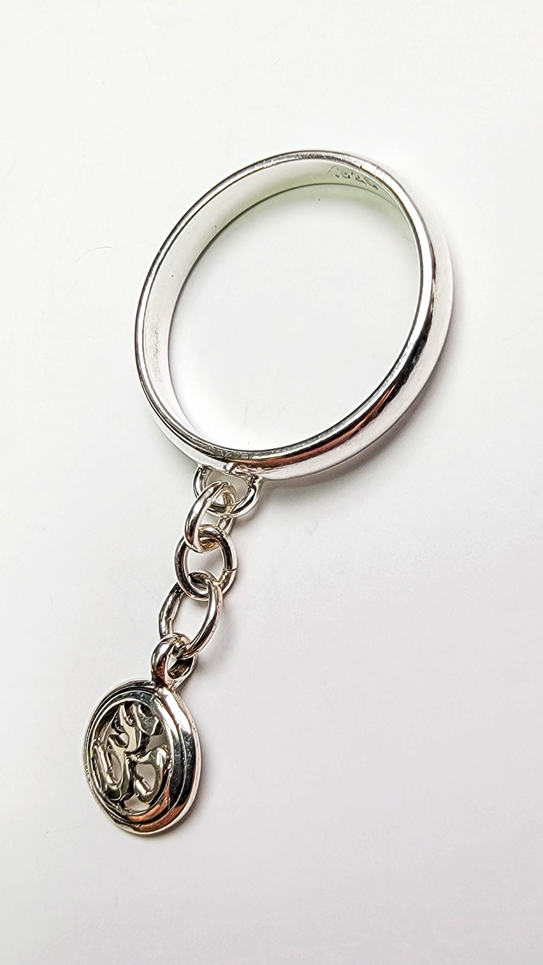 Sterling Silver Om Charm Handmade Ring