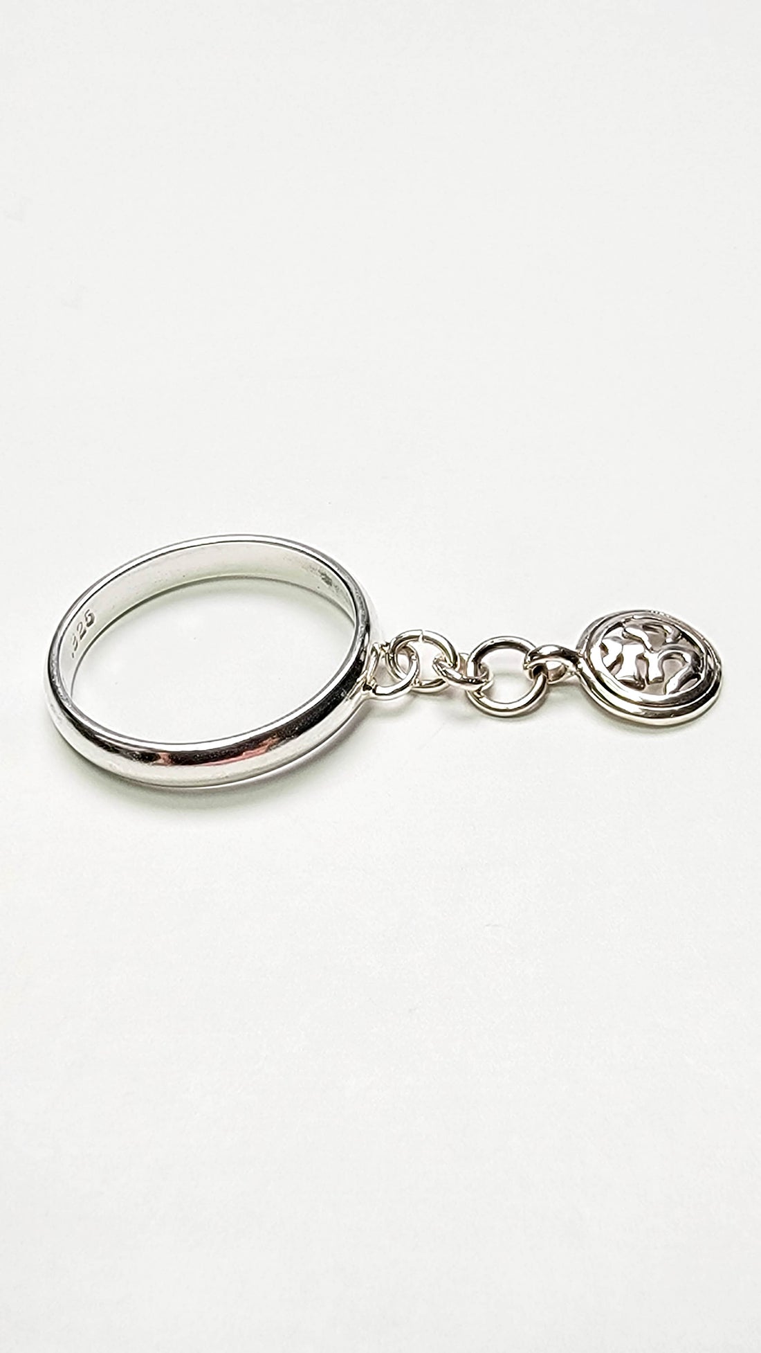 Sterling Silver Om Charm Handmade Ring
