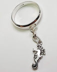 Sterling Silver Seahorse Charm Handmade Ring