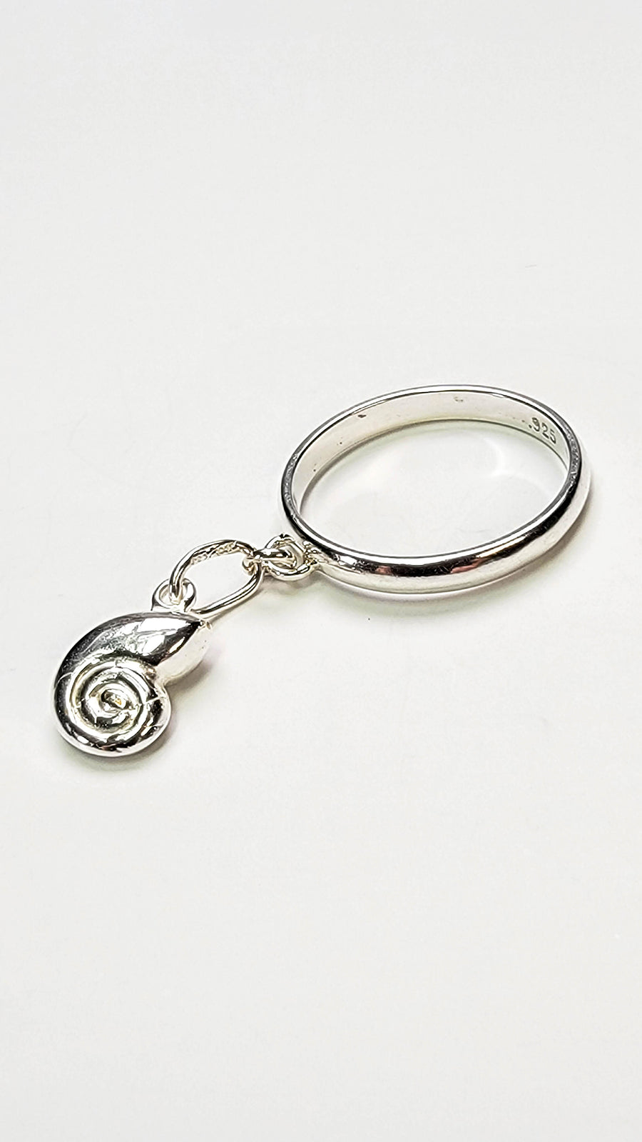 Sterling Silver Seashell Charm Handmade Ring
