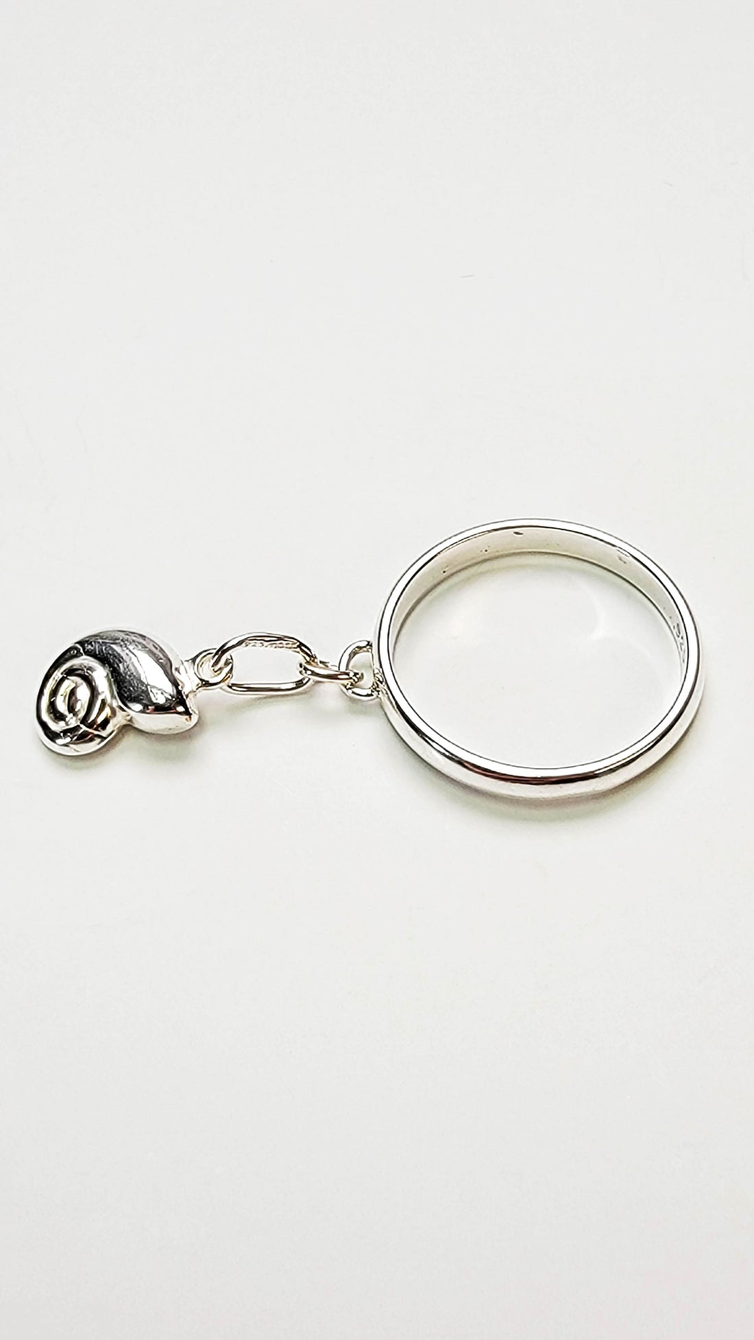 Sterling Silver Seashell Charm Handmade Ring