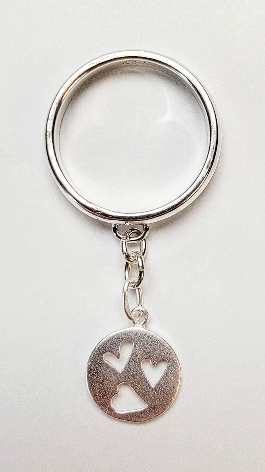 Sterling Silver Heart Charm Handmade Ring