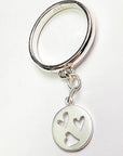 Sterling Silver Heart Charm Handmade Ring