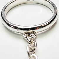 Sterling Silver Heart Charm Handmade Ring