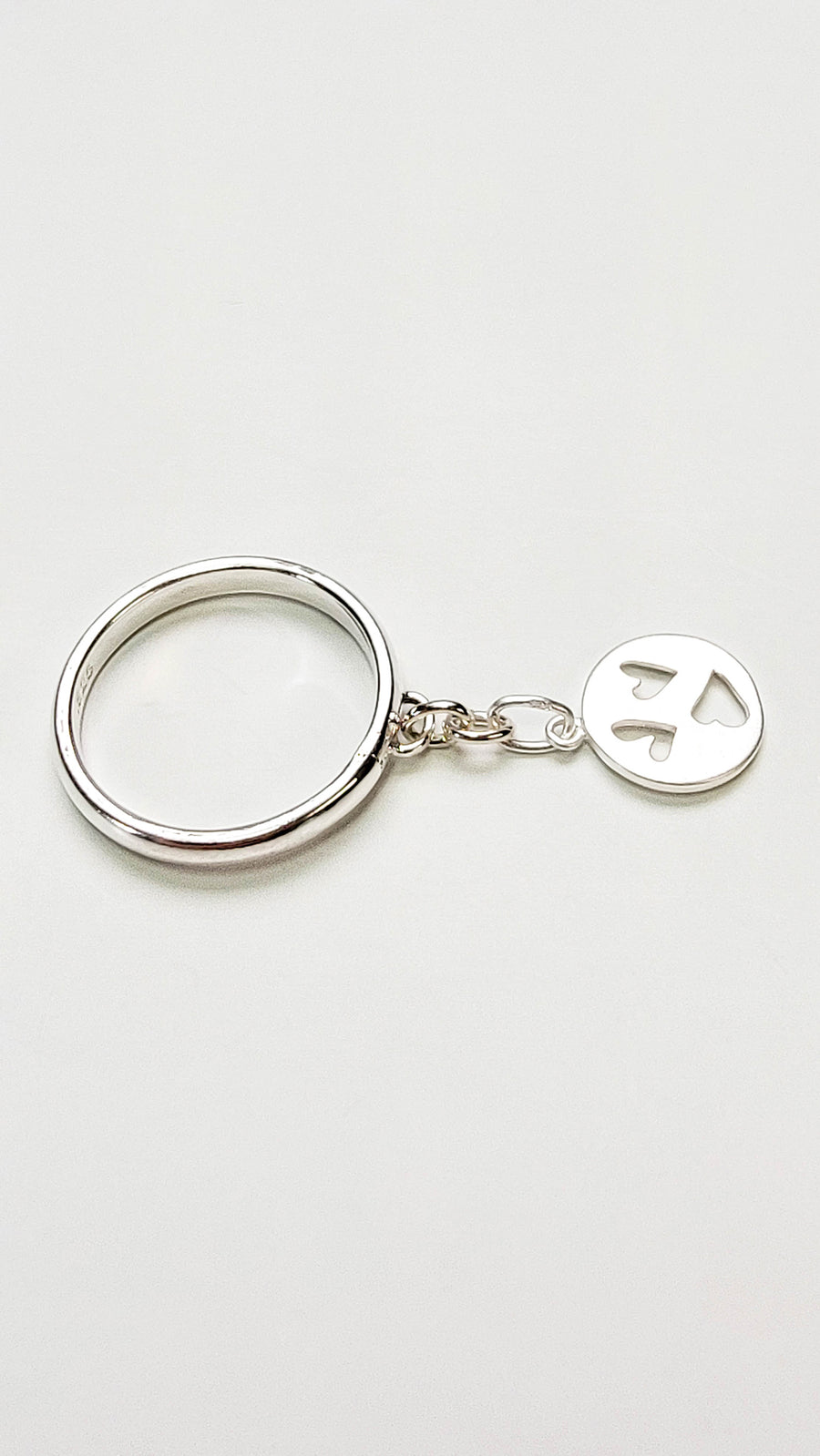 Sterling Silver Heart Charm Handmade Ring