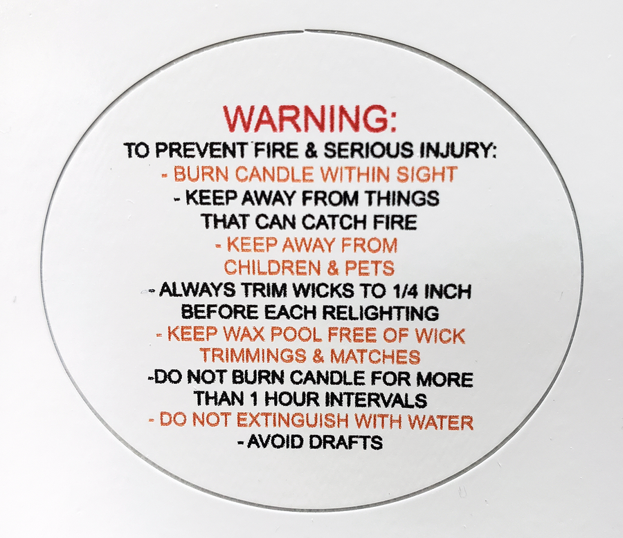 Coconut Soy Wax Handmade Scented Jar Candle & Crystal Chips - Strength - Warnings