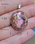 Natural Cantera Mexican Pink Purple Opal Sterling Silver & Copper Pendant - AAA Grade Opal