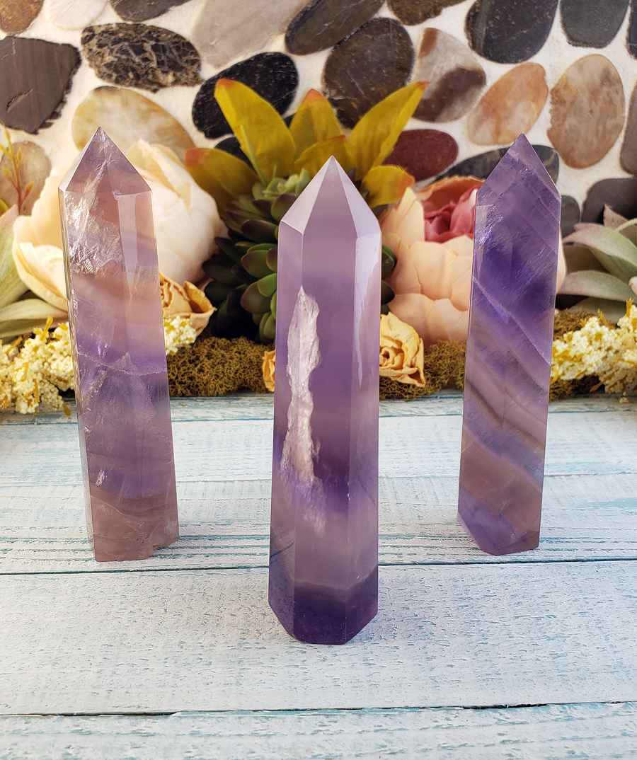 Dreamy Fluorite Natural Gemstone Point Tower - Large - Beauty