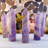 Dreamy Fluorite Natural Gemstone Point Tower - Large