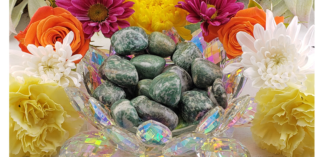 Emerald Fuchsite in Quartz Natural Tumbled Gemstone - Stone of Spiritual Healing