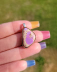 Natural Cantera Mexican Pink Purple Opal Sterling Silver & Copper Pendant - AAA Grade Opal
