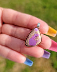 Natural Cantera Mexican Pink Purple Opal Sterling Silver & Copper Pendant - AAA Grade Opal
