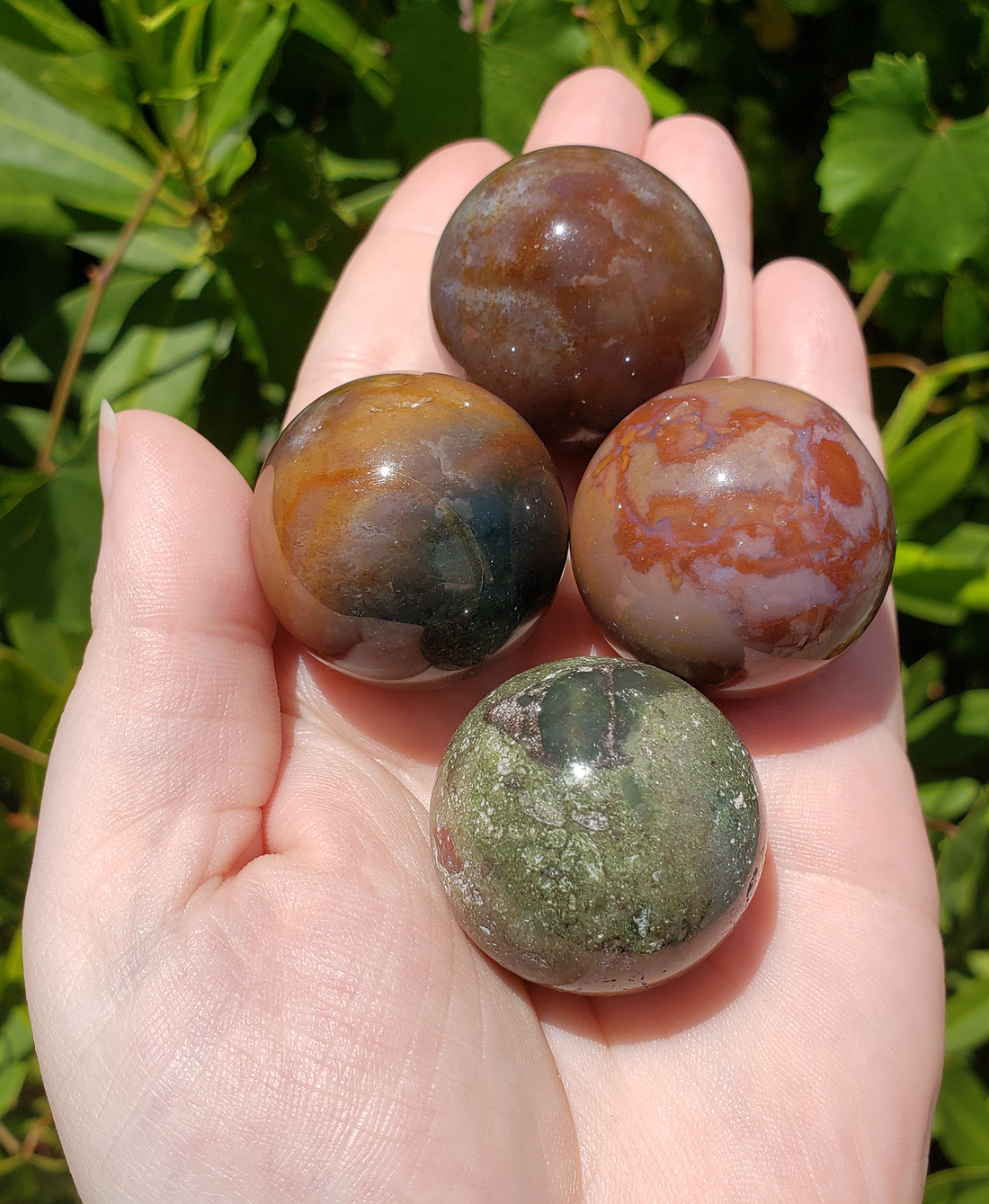 Fancy Jasper Gemstone Orb Sphere - 30mm