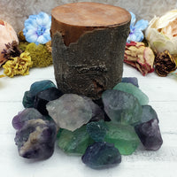 rough fluorite crystal chunks by prop log