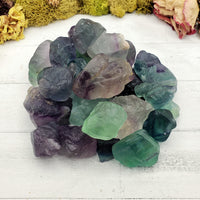 collection of rough fluorite crystal