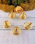 Gold-Colored Metal Spiral Cage Ornament Pendant - Perfect for Holding Gemstones or Orbs!