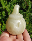 Green Marble Onyx Gemstone Spooky Pumpkin Totem Jack-o-Lantern Carving