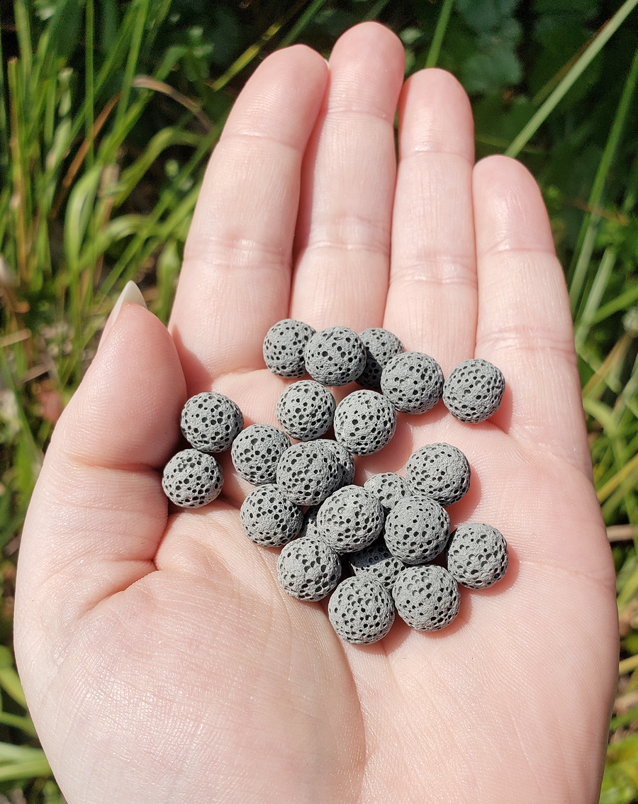 Grey Basalt Lava Rock Gemstone Sphere Orb Marble - 10mm