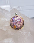 Natural Cantera Mexican Pink Purple Opal Sterling Silver & Copper Pendant - AAA Grade Opal