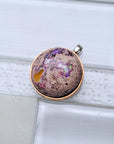 Natural Cantera Mexican Pink Purple Opal Sterling Silver & Copper Pendant - AAA Grade Opal