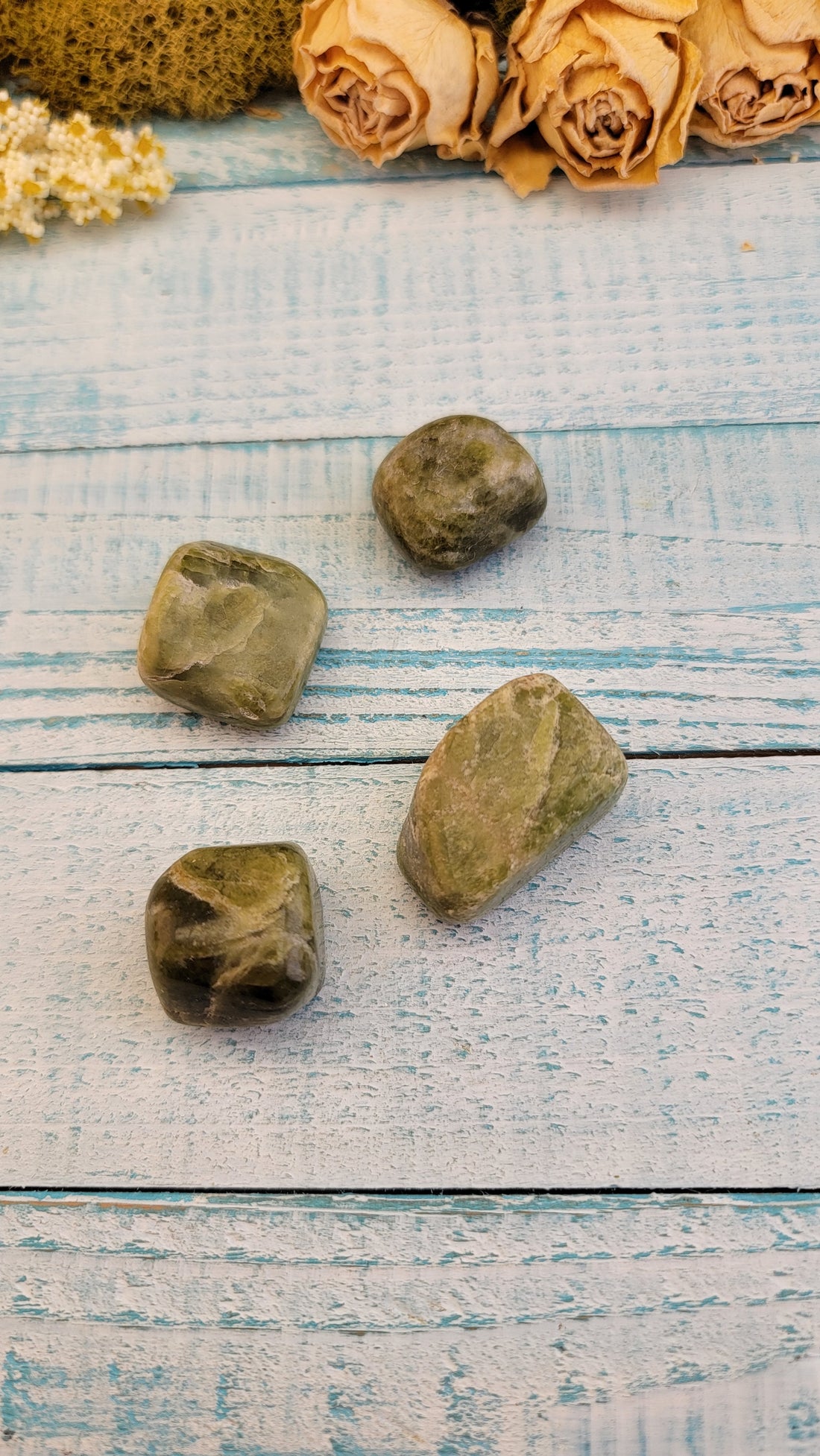 Green Snakeskin Jasper Tumbled - One Stone