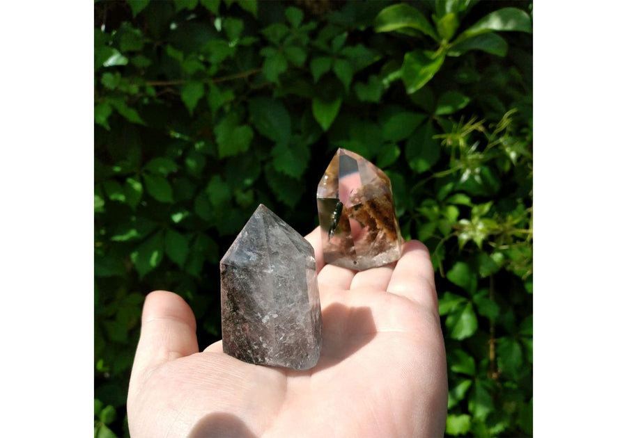Included Phantom Quartz Lodolite Gemstone Tower Point - Multiple Sizes! 3