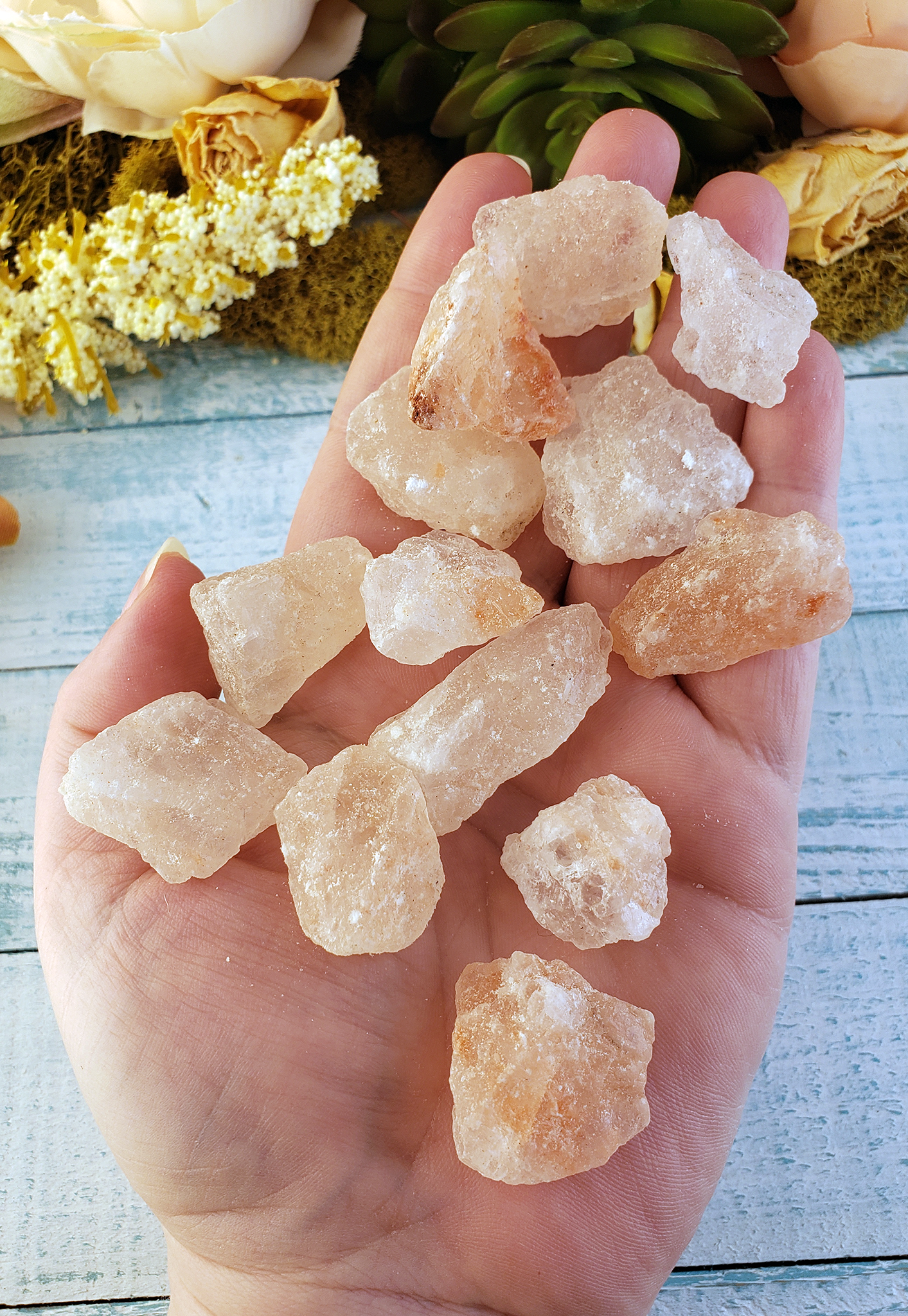 Pink Himalayan Halite Natural Salt Nugget Chip Stone - 0.6" - 1.25"