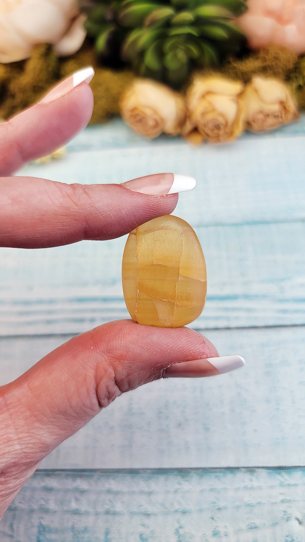 Gold Honey Amber Calcite Tumble Stone