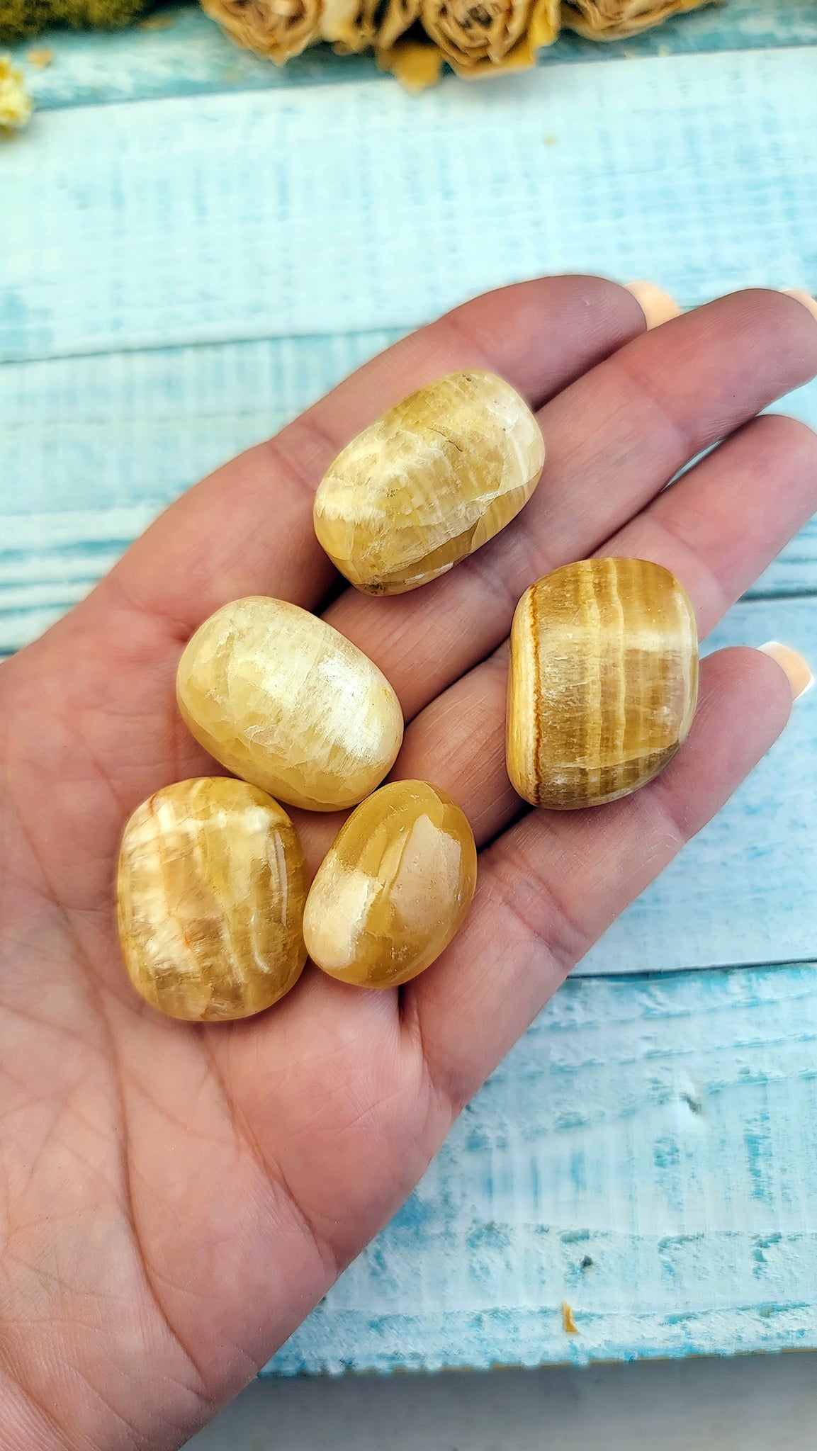 Gold Honey Amber Calcite Tumble Gemstones